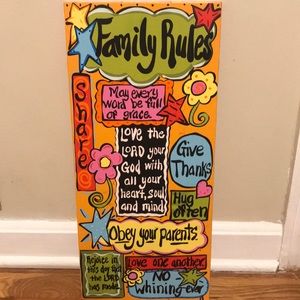 A family rules board